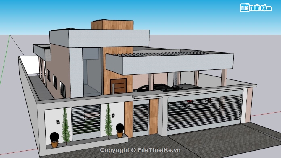 file su biệt thự,model su biệt thự,sketchup biệt thự