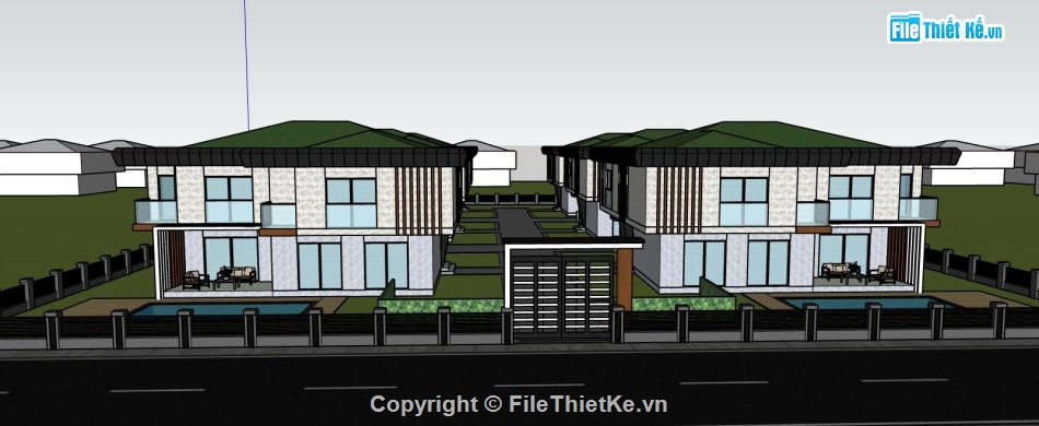 file su biệt thự,sketchup biệt thự,model su biệt thự