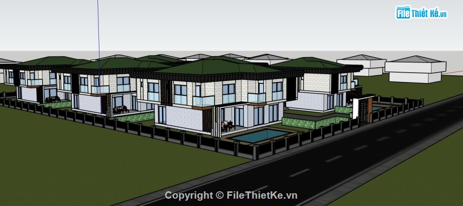 file su biệt thự,sketchup biệt thự,model su biệt thự