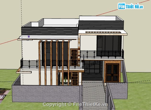 Biệt thự 2 tầng,file su biệt thự 2 tầng,sketchup biệt thự 2 tầng,file sketchup biệt thự 2 tầng