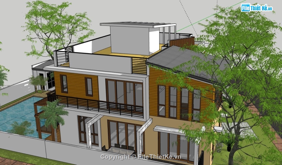 biệt thự 2 tầng,model su biệt thự 2 tầng,file su biệt thự 2 tầng,file sketchup biệt thự 2 tầng,sketchup biệt thự 2 tầng