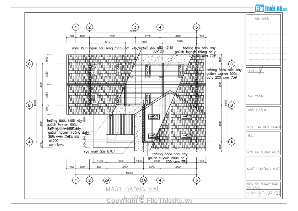 Biệt thự 2 tầng 8.5x13.2m,file cad bản vẽ biệt thự 2 tầng,Biệt thự 2 tầng hiện đại file autocad