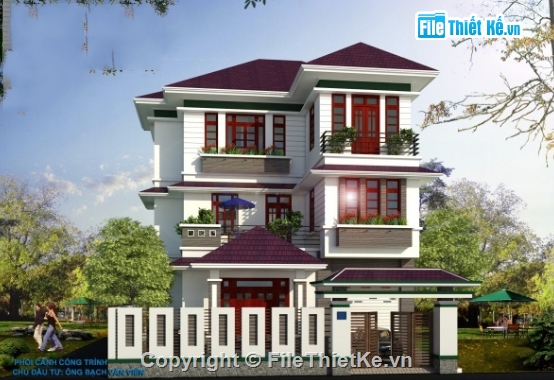 biệt thự 3 tầng,Biệt thự 3 tầng hiện đại,cad biệt thự 3 tầng