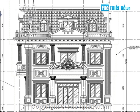 biệt thự 2 tầng,file cad biệt thự 2 tầng,biệt thự 2 tầng tân cổ điển