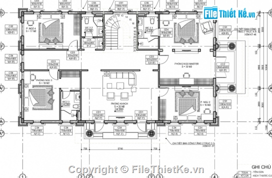 biệt thự 2 tầng,file cad biệt thự 2 tầng,biệt thự 2 tầng tân cổ điển