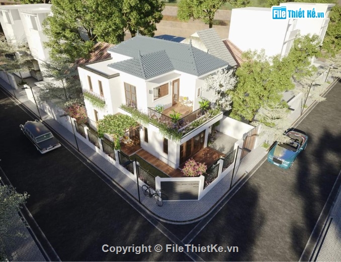 biệt thự mái nhật 2 tầng 3dmax,biệt thự 2 tầng,3dmax biệt thự