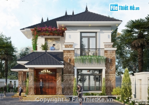 biệt thự 2 tầng,cad biệt thự 2 tầng,biệt thự 2 tầng file cad