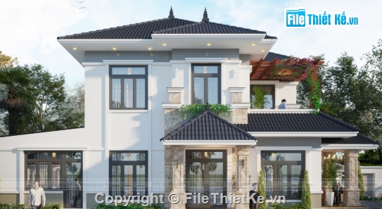 biệt thự 2 tầng,cad biệt thự 2 tầng,biệt thự 2 tầng file cad