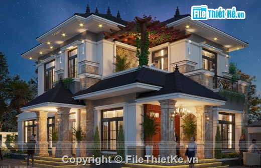 biệt thự 2 tầng,cad biệt thự 2 tầng,biệt thự 2 tầng file cad