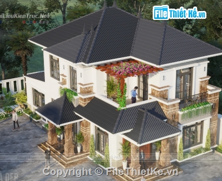biệt thự 2 tầng,cad biệt thự 2 tầng,biệt thự 2 tầng file cad