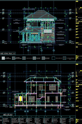 biệt thự 2 tầng,cad biệt thự 2 tầng,biệt thự 2 tầng file cad