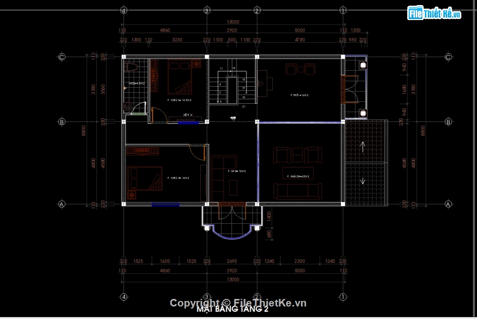 biệt thự mái thái 2 tầng,Biệt thự 2 tầng 8.8x12.6m,file cad biệt thự 2 tầng,Biệt thự 2 tầng file autocad,bản vẽ biệt thự 2 tầng