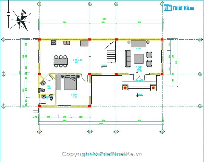 Biệt thự,Biệt thự mái thái 2 tầng,Biệt thự  2 tầng,file cad biệt thự 2 tầng