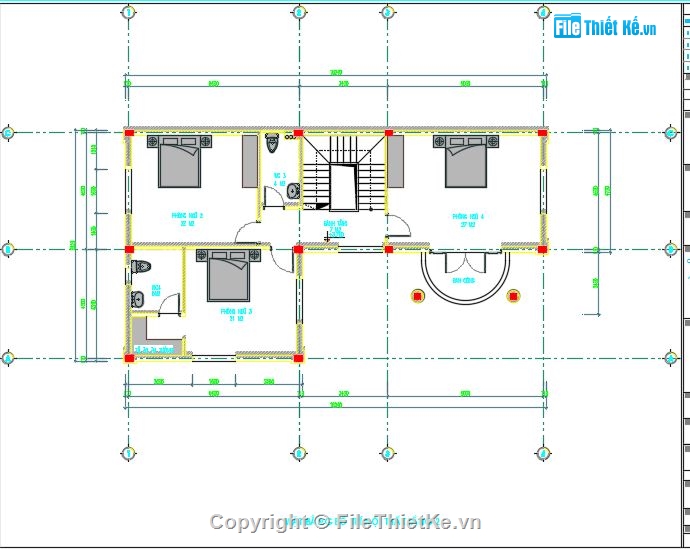 Biệt thự,Biệt thự mái thái 2 tầng,Biệt thự  2 tầng,file cad biệt thự 2 tầng