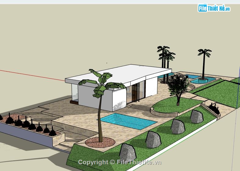 file su biệt thự,sketchup biệt thự,model su biệt thự