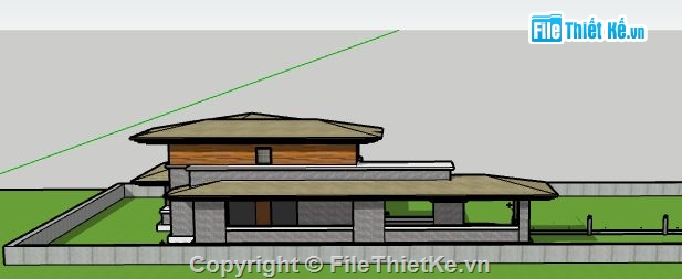 Biệt thự nghỉ dưỡng 2 tầng,Biệt thự  2 tầng,model su biệt thự 2 tầng,biệt thự 2 tầng sketchup,file su biệt thự 2 tầng