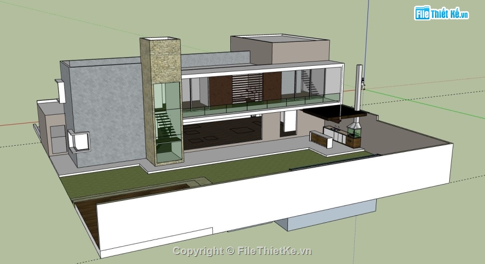 Biệt thự nghỉ dưỡng 2 tầng,model su biệt thự 2 tầng,biệt thự 2 tầng file su,sketchup biệt thự 2 tầng,biệt thự 2 tầng file sketchup