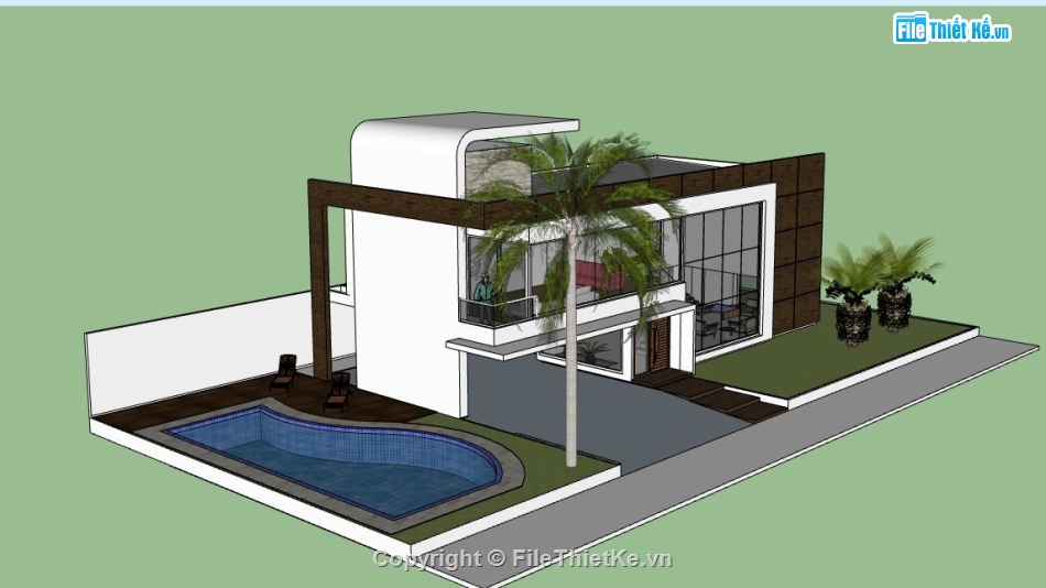 Biệt thự  2 tầng,model su biệt thự 2 tầng,biệt thự 2 tầng file su,sketchup biệt thự 2 tầng,biệt thự 2 tầng model su