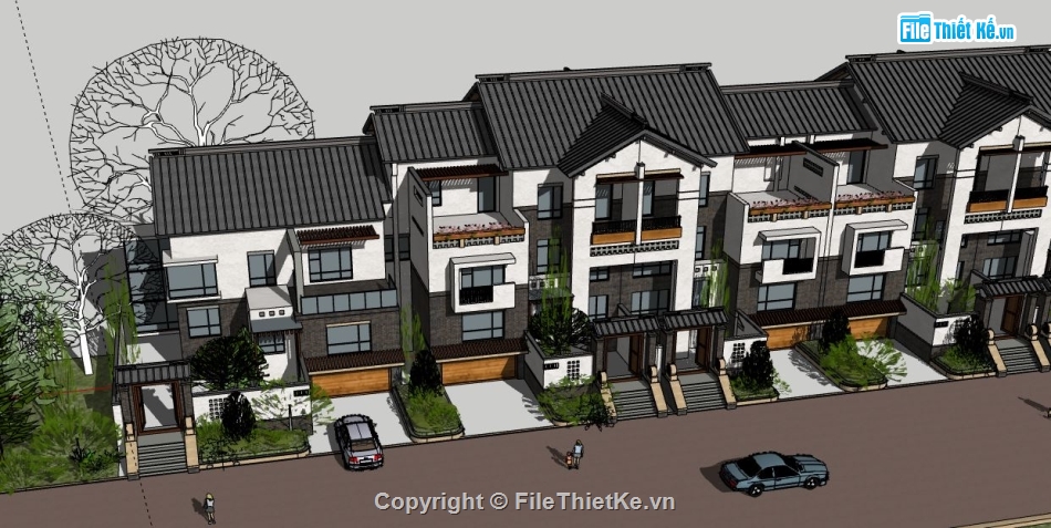 biệt thự 2 tầng,biệt thự nghỉ dưỡng,file sketchup biệt thự 2 tầng,biệt thự 2 tầng file sketchup