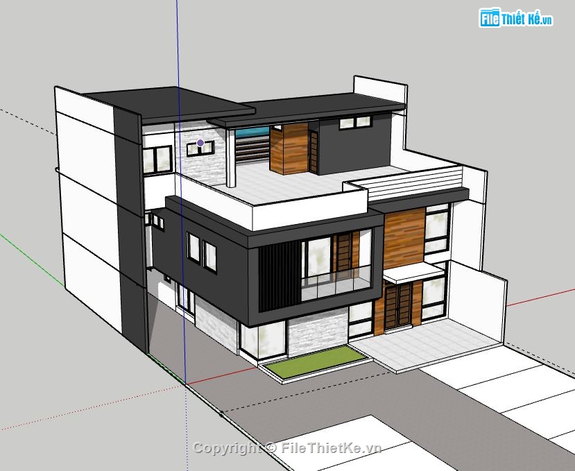 Biệt thự 3 tầng hiện đại,model su biệt thự 3 tầng,biệt thự 3 tầng,file su biệt thự 3 tầng,sketchup biệt thự 3 tầng