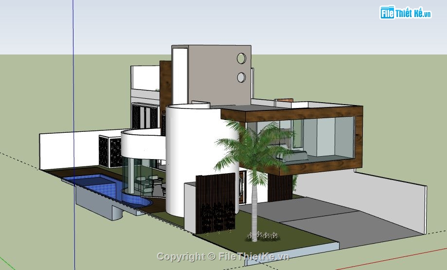 Biệt thự phố 2 tầng,Biệt thự  2 tầng,model sketchup biệt thự 2 tầng,biệt thự 2 tầng file su,file sketchup biệt thự 2 tầng