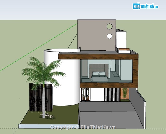 Biệt thự phố 2 tầng,Biệt thự  2 tầng,model sketchup biệt thự 2 tầng,biệt thự 2 tầng file su,file sketchup biệt thự 2 tầng