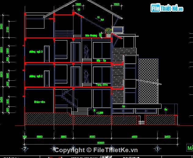 Quán cà phê,Biệt thự 10x20m,biệt thự kích thước 10x20m,kiến trúc 5 tầng