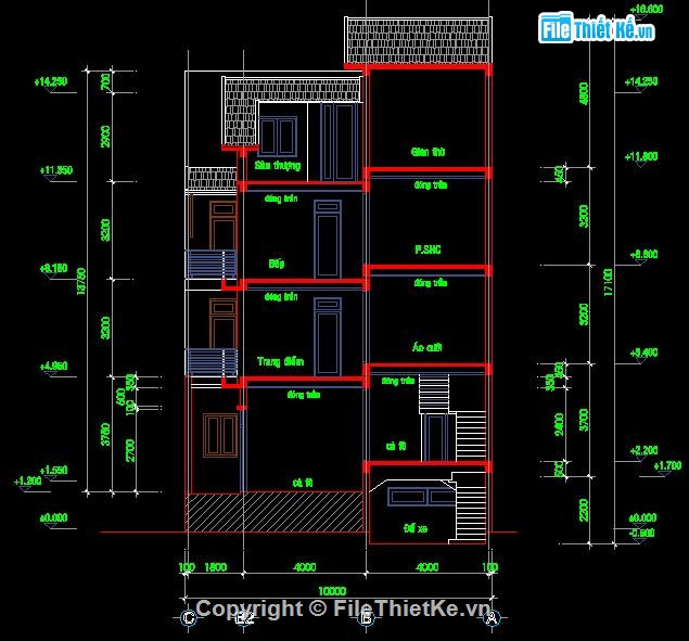 Quán cà phê,Biệt thự 10x20m,biệt thự kích thước 10x20m,kiến trúc 5 tầng