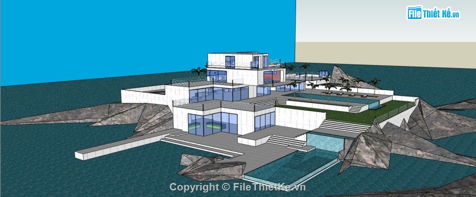 file Sketchup Biệt thự,su biệt thự đẹp,biệt thự su