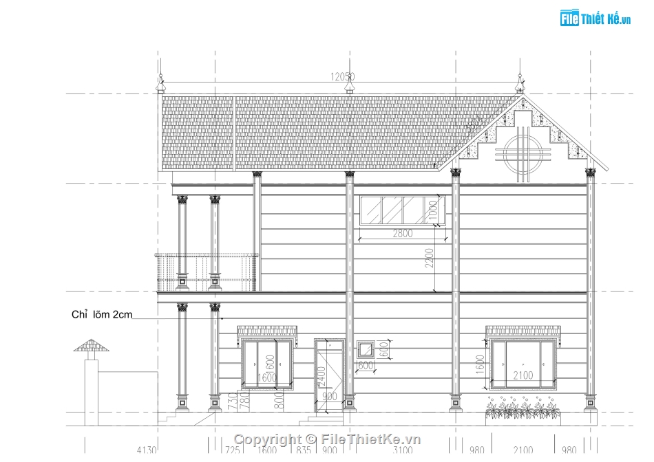 biệt thự song lập,biệt thự 14x10,biệt thự 2 tầng,file cad biệt thự 2 tầng