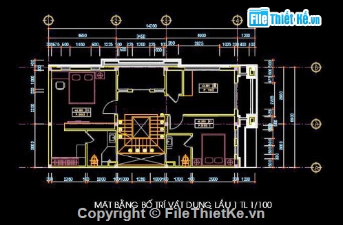 Biệt thự 3 tầng,Biệt thự song lập,file cad 3 tầng