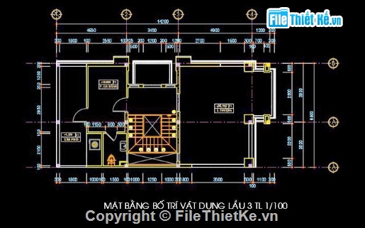 Biệt thự 3 tầng,Biệt thự song lập,file cad 3 tầng