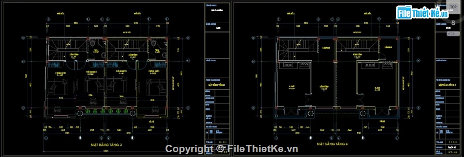 Biệt thự song lập,biệt thự 4 tầng,file cad biệt thự 4 tầng