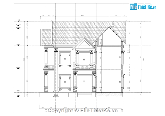 biệt thự 2 tầng,kiến trúc 2 tầng,bản vẽ biệt thự nhà phố 2 tầng,Bản vẽ biệt thự 2 tầng 13.56x13.76m,bản vẽ biệt thự 2 tầng