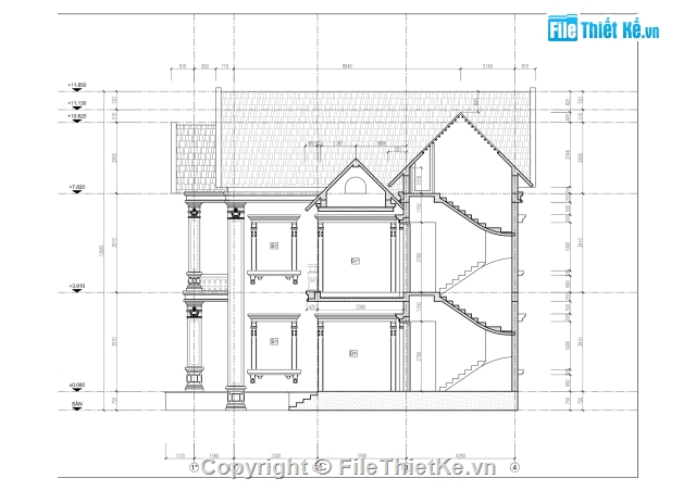 biệt thự 2 tầng,kiến trúc 2 tầng,bản vẽ biệt thự nhà phố 2 tầng,Bản vẽ biệt thự 2 tầng 13.56x13.76m,bản vẽ biệt thự 2 tầng