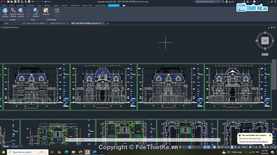 biệt thự 4 tầng,biệt thự 4 tầng cad,biệt thự 4 tầng file cad