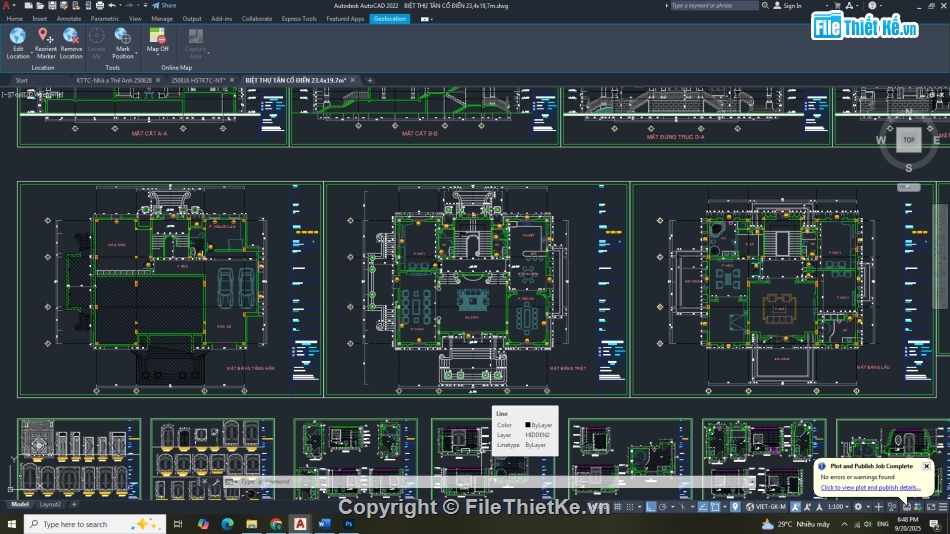 biệt thự 4 tầng,biệt thự 4 tầng cad,biệt thự 4 tầng file cad