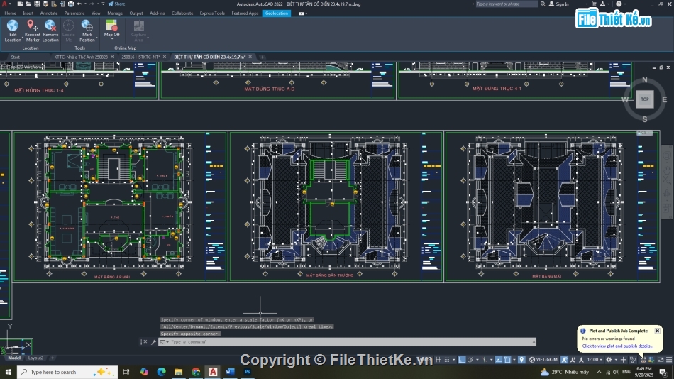 biệt thự 4 tầng,biệt thự 4 tầng cad,biệt thự 4 tầng file cad
