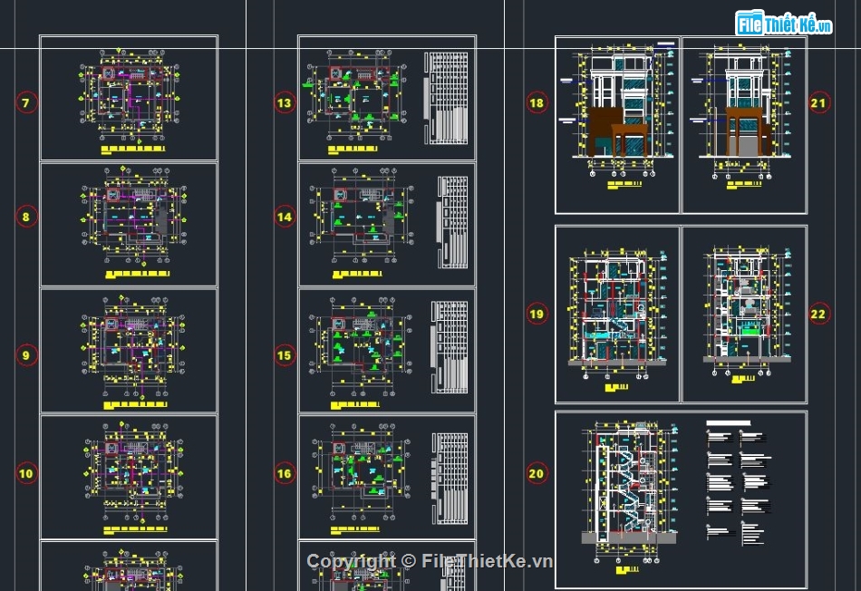 Biệt thự 4 tầng,file cad biệt thự 4 tầng,bản vẽ biệt thự 4 tầng,biệt thự 4 tầng tân cổ điển