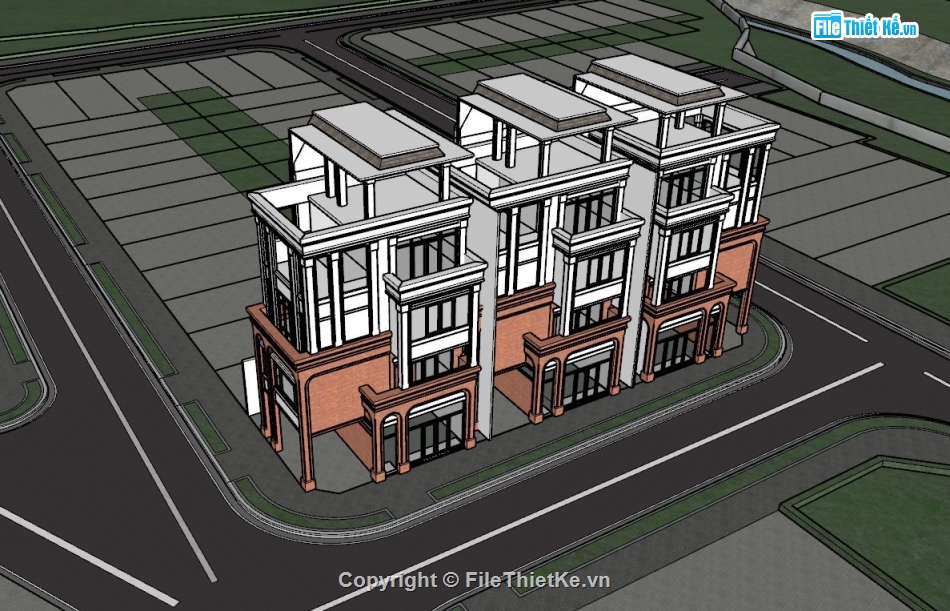 Biệt thự 4 tầng,file cad biệt thự 4 tầng,bản vẽ biệt thự 4 tầng,biệt thự 4 tầng tân cổ điển