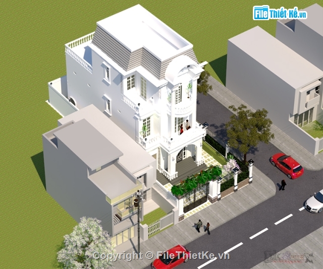 biệt thự phố,villa,tân cổ điển,cổ điển,nhà phố 2 tâng,kiến trúc hiện đại