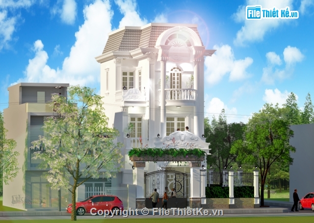 biệt thự phố,villa,tân cổ điển,cổ điển,nhà phố 2 tâng,kiến trúc hiện đại
