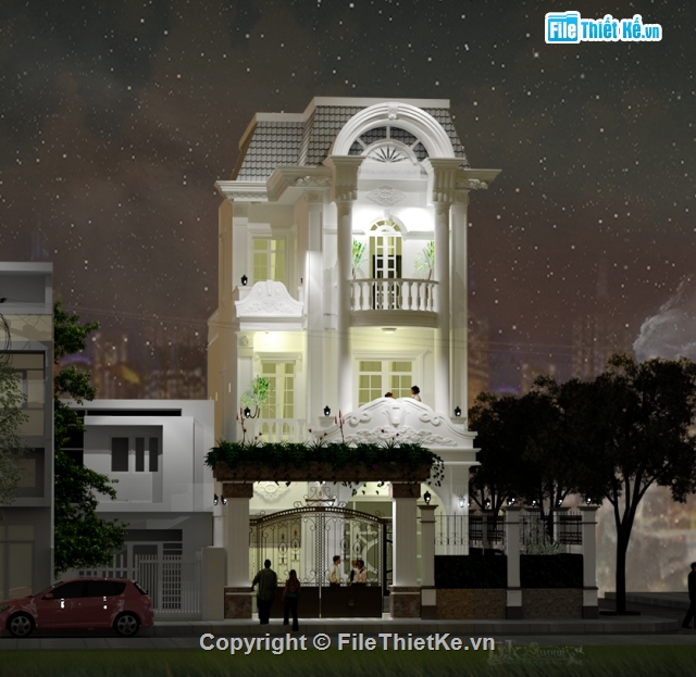 biệt thự phố,villa,tân cổ điển,cổ điển,nhà phố 2 tâng,kiến trúc hiện đại