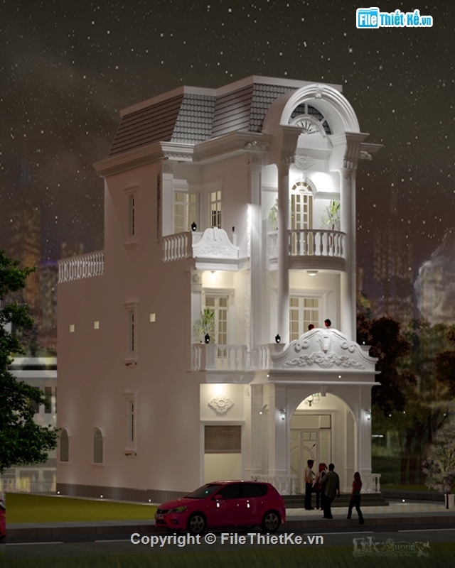 biệt thự phố,villa,tân cổ điển,cổ điển,nhà phố 2 tâng,kiến trúc hiện đại