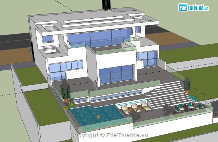 Biệt thự villa 2 tầng,model su biệt thự 2 tầng,file sketchup biệt thự 2 tầng,biệt thự 2 tầng file su,sketchup biệt thự 2 tầng