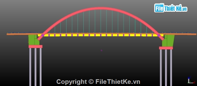 tekla structure,Cầu Cổ Cò,Cầu Vòm,tekla cầu cổ cò,cầu vòm cổ cò tekla