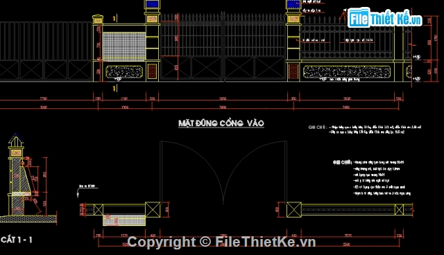 cổng tường rào,mẫu cổng đẹp,tường rào chi tiết,bản vẽ mẫu cổng đẹp