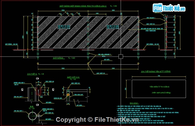 Bộ Bản Vẽ Kết Cấu Định Hình Đường Bộ Và Hàng Rào Thi Công Đường Bộ