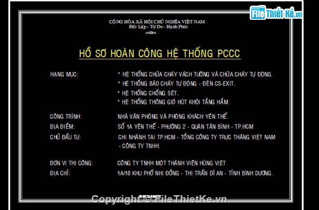 Full bản vẽ hoàn công phòng cháy chữa cháy,Bộ bản vẽ hoàn công pccc chuẩn,Chi tiết bộ bản vẽ hoàn công pccc đã duyệt chuẩn