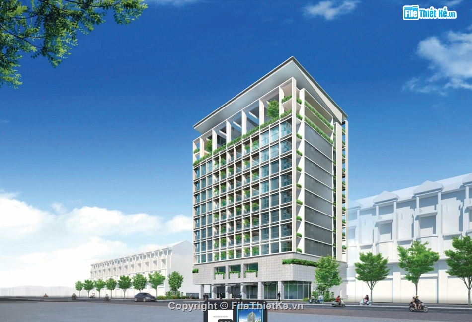 Nhà văn phòng Revit,Nhà Văn Phòng 3 Hầm,nhà văn phòng hiện đại